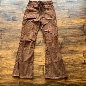 American Eagle Rusty Brown Corduroy High Rise Flared Pants